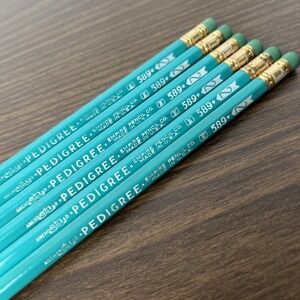 6 Vintage unsharpened EMPIRE PEDIGREE 589 2 Pencils Made In USA Anchord Lead
